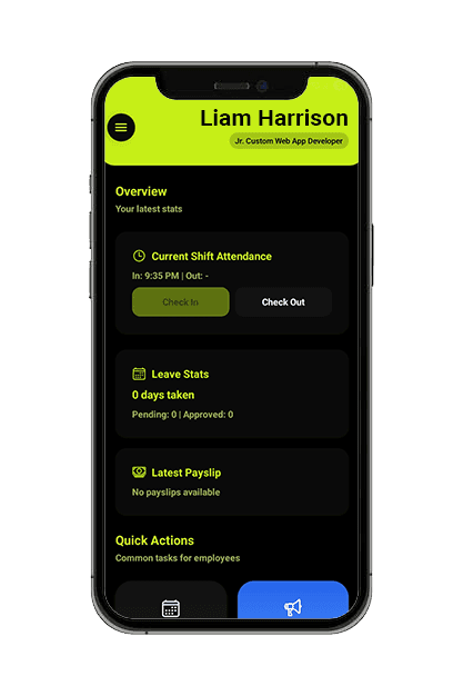 Attendance Tracking Screen